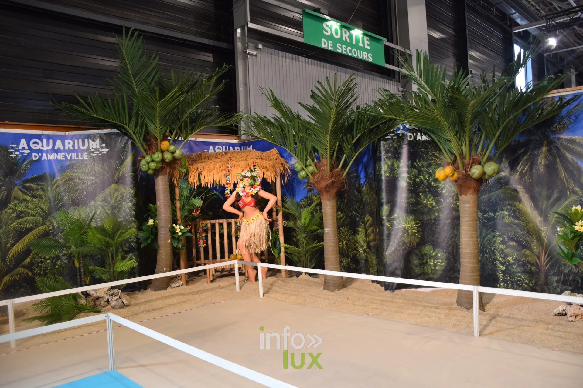 Décor de plage et de palmiers de l’Aquarium d’Amnéville, Foire internationale de Metz 2026