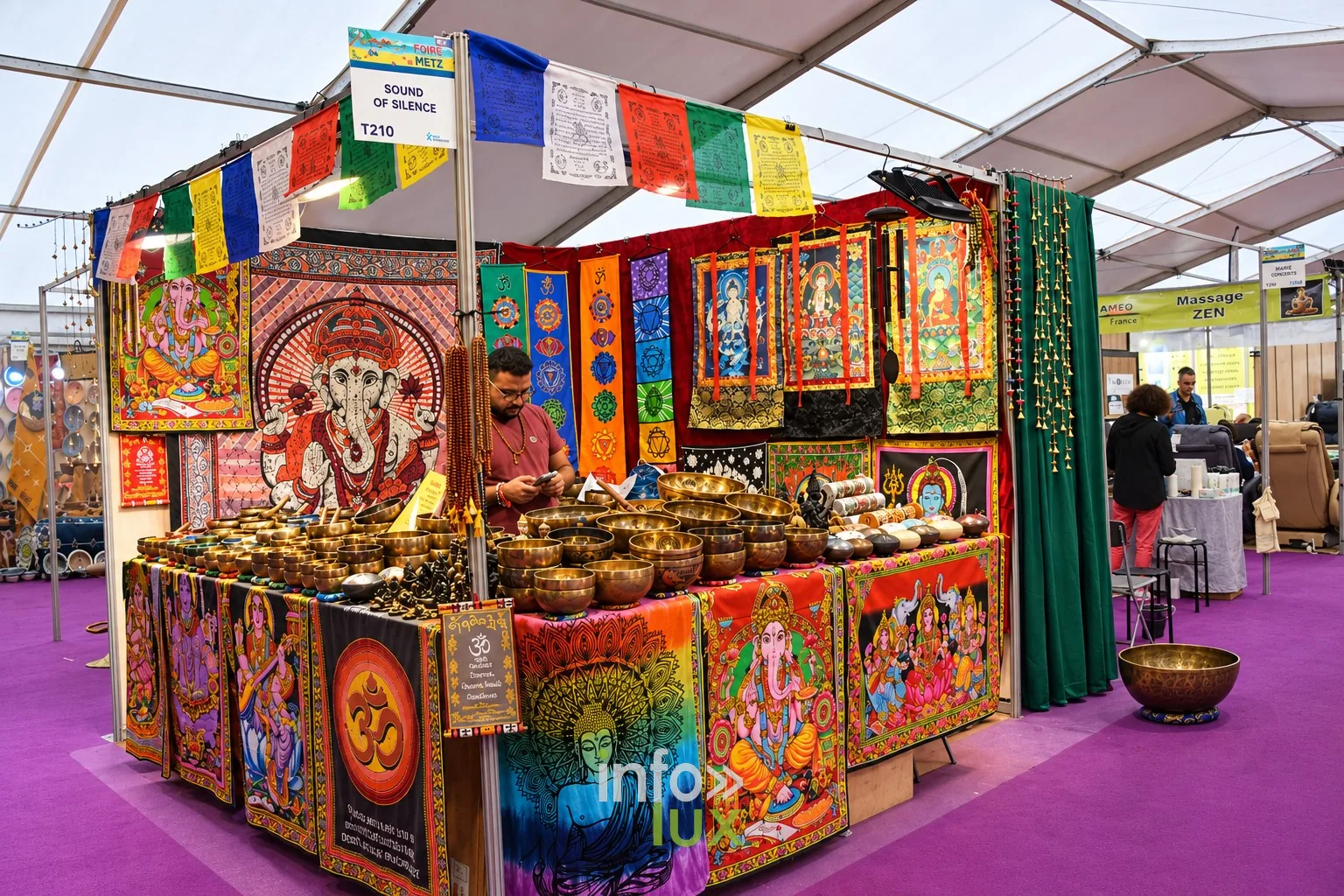 Stand d’objets et tissus indiens, Foire internationale de Metz 2026