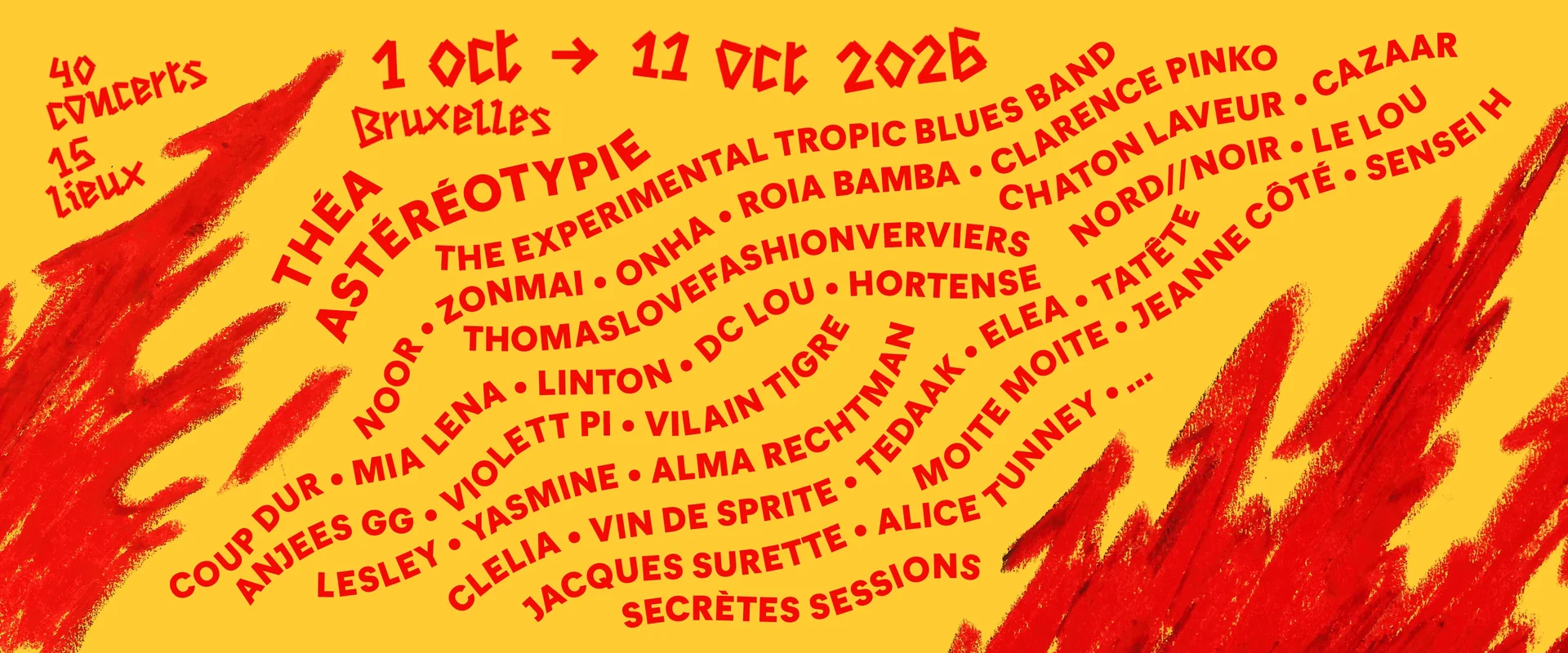 Affiche de FrancoFaune 2026 : 40 concerts dans 15 lieux à Bruxelles du 1er au 11 octobre