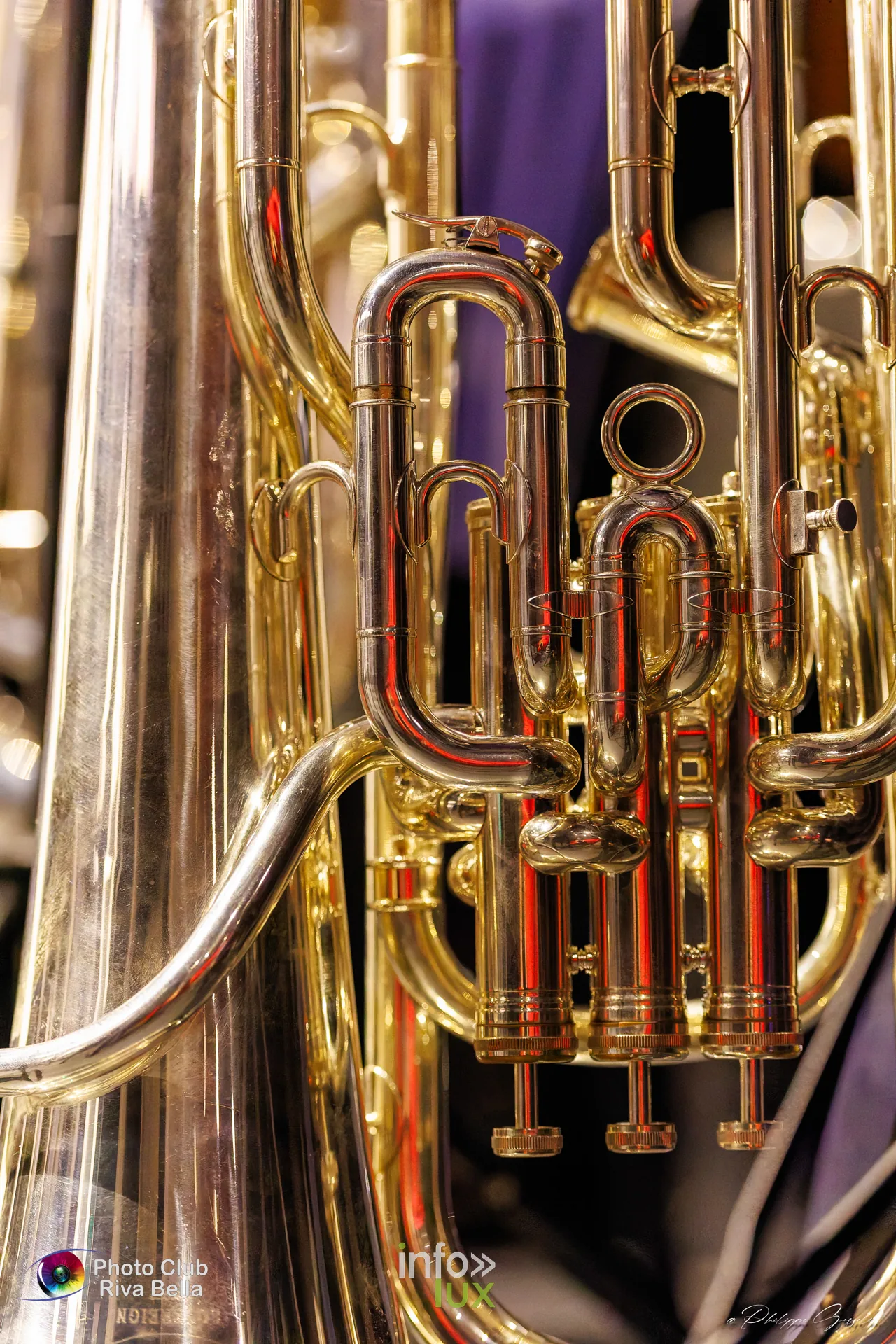 150 ans de l’Harmonie Royale de Mont-Saint-Pont au POP, Braine-l’Alleud, 10 octobre 2026 : détail d’un instrument de l’harmonie (photo Philippe Gosselin, Photo-Club Riva-Bella)