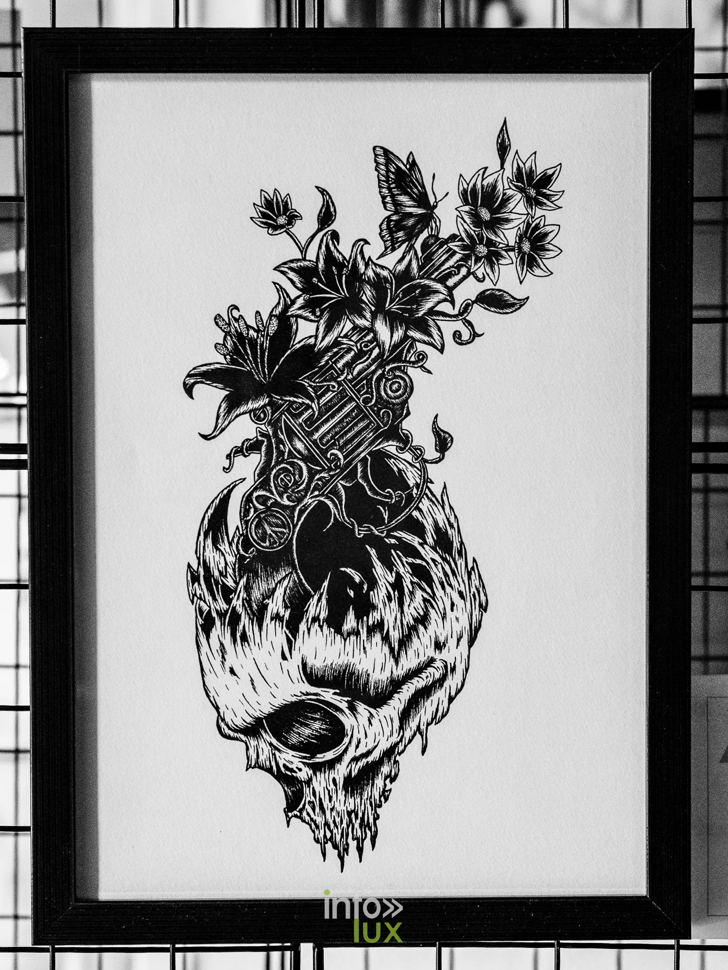 Portrait d’artiste Inky Road, Galerie Opéra, Liège, 2026 : Œuvre d’Inky Road (photo Vincent Salmon)