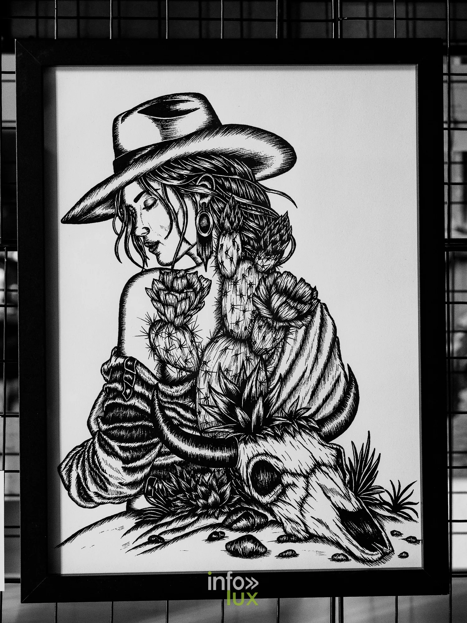 Portrait d’artiste Inky Road, Galerie Opéra, Liège, 2026 : Œuvre d’Inky Road (photo Vincent Salmon)