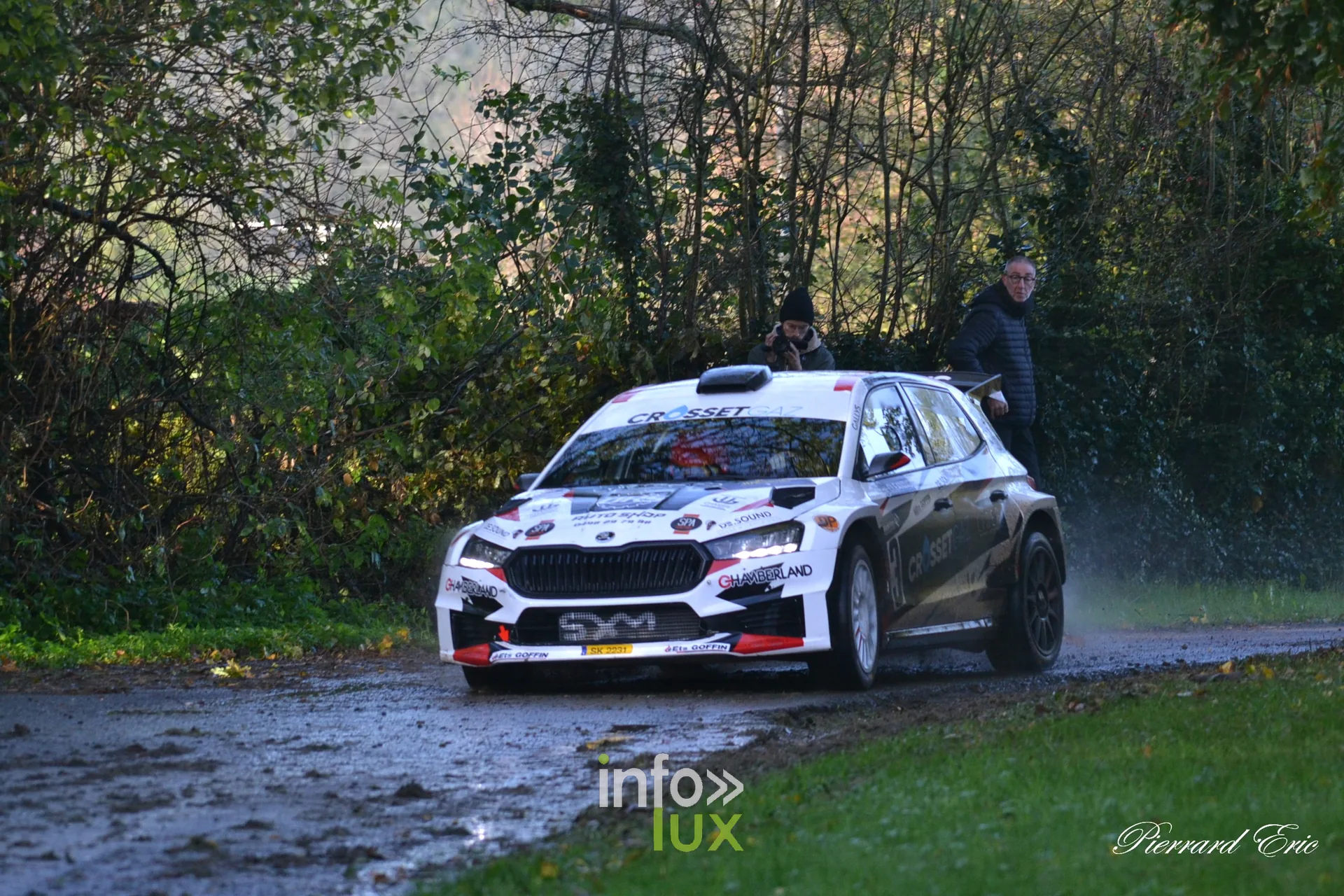 JMC Rallye des Hautes Fagnes 2026 à Jalhay : la Škoda Fabia RS Rally2 n°3 de Arnaud Dedouaire et Thierry Dortu