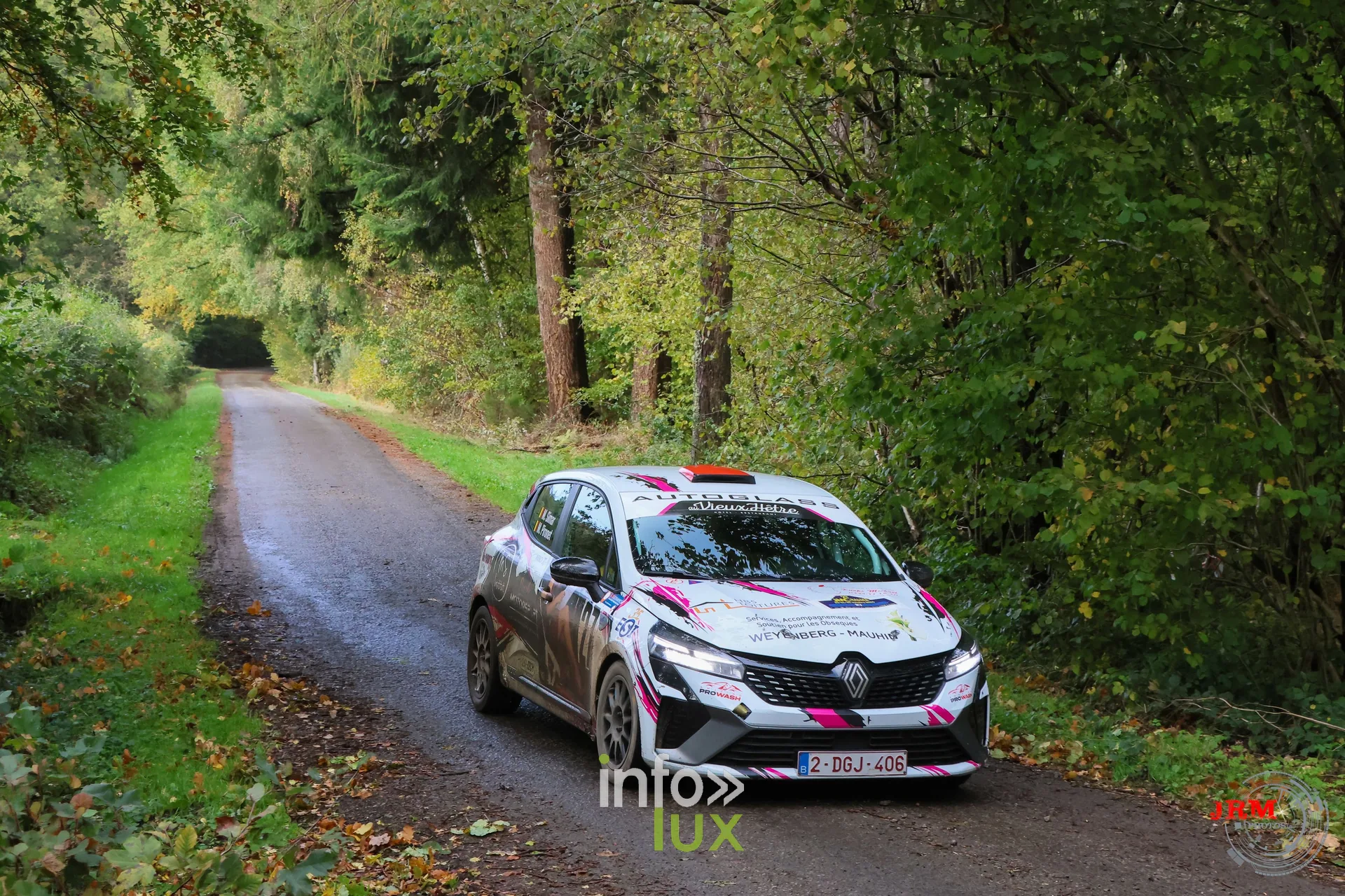 JMC Rallye des Hautes Fagnes 2026 à Jalhay : une Renault Clio sur le parcours (photo Jérémy Leboutte)