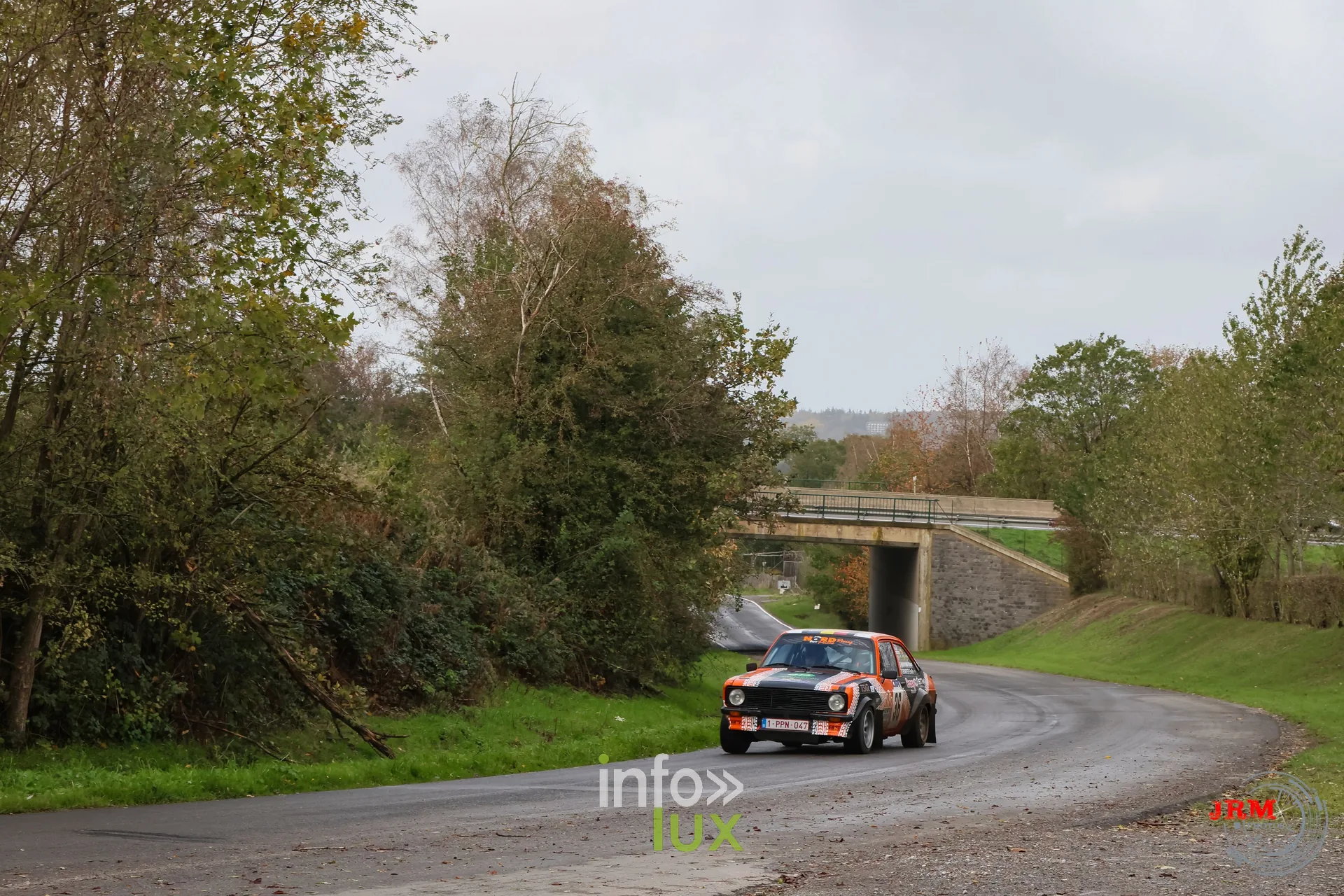 JMC Rallye des Hautes Fagnes 2026 à Jalhay : une Ford Escort sur le parcours (photo Jérémy Leboutte)