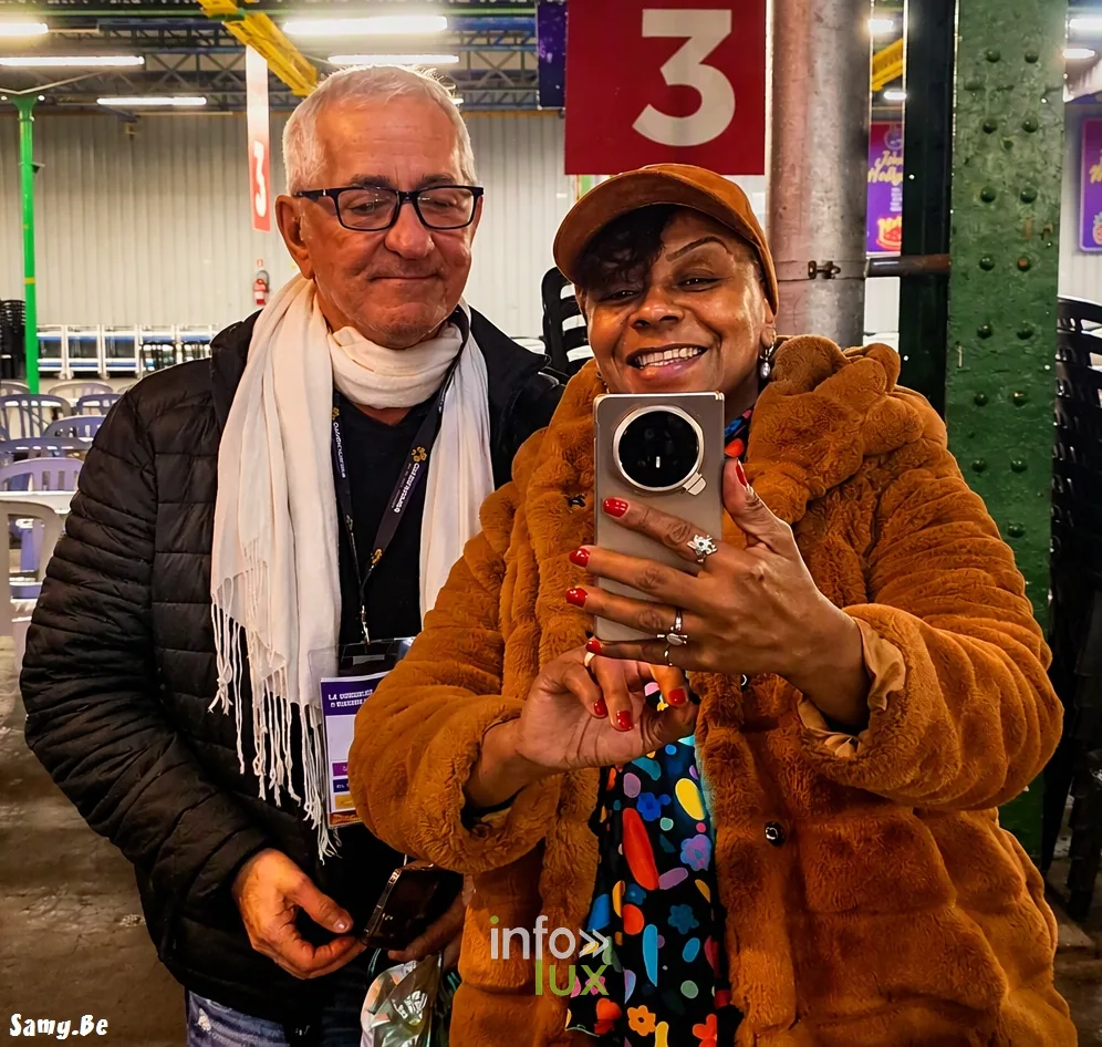 Kermesse de Maubeuge, Espace Sculfort, 24 octobre 2026 : Alain-Sam Federowski, responsable presse de la Kermesse, et Christiane Obydol (photo Samy.be)