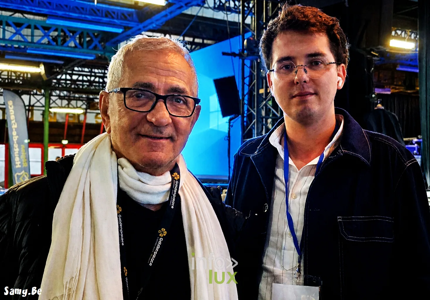 Kermesse de Maubeuge, Espace Sculfort, 24 octobre 2026 : Alain-Sam Federowski et Anthony Yardin, directeur de la communication de la Ville de Maubeuge (photo Samy.be)