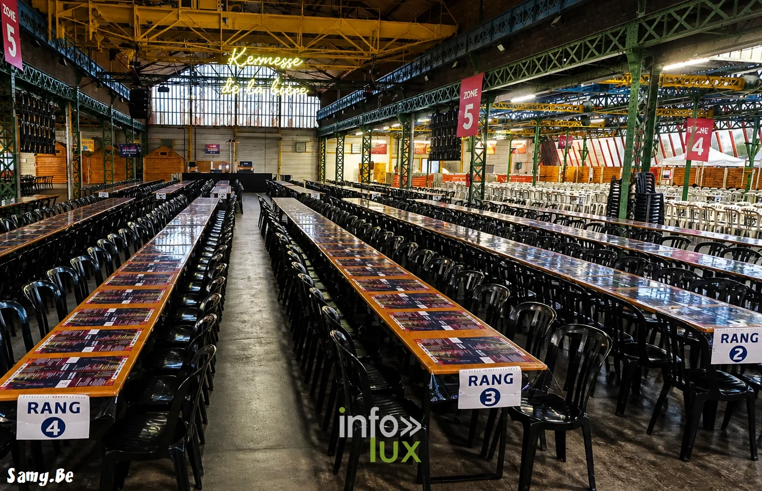 Kermesse de Maubeuge, Espace Sculfort, 24 octobre 2026 : la grande halle avant l’ouverture des portes (photo Samy.be)