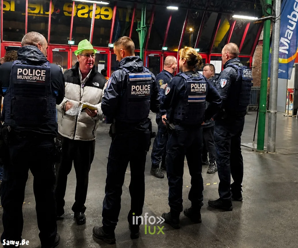 Kermesse de Maubeuge, Espace Sculfort, 24 octobre 2026 : agents de la police municipale (photo Samy.be)