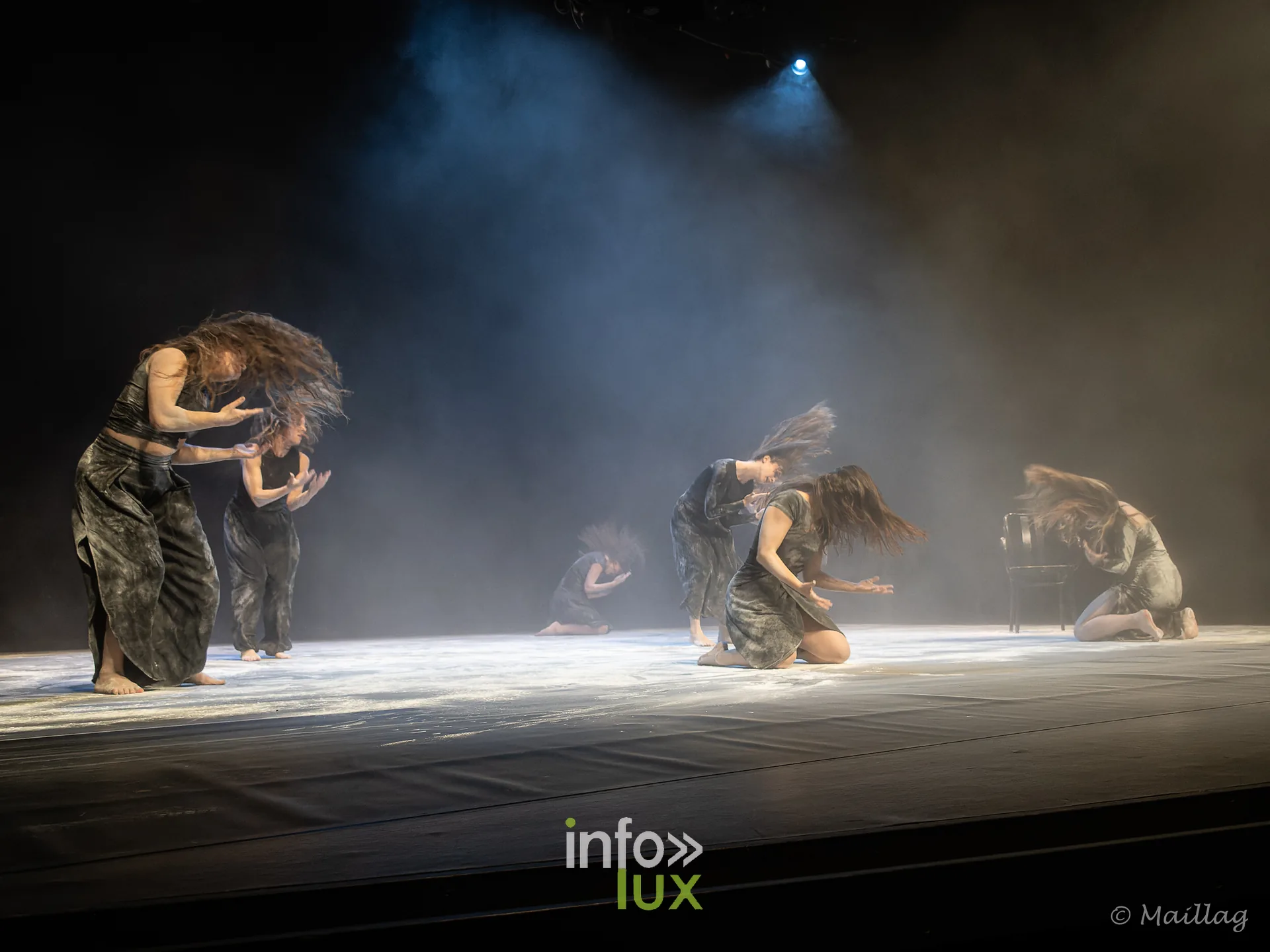 La Neuvième, spectacle de danse contemporaine de Ballismos au Centre culturel Le Totem à Libramont-Chevigny, 24 octobre 2026 : danseuses sur le plateau (photo Guy Maillard)
