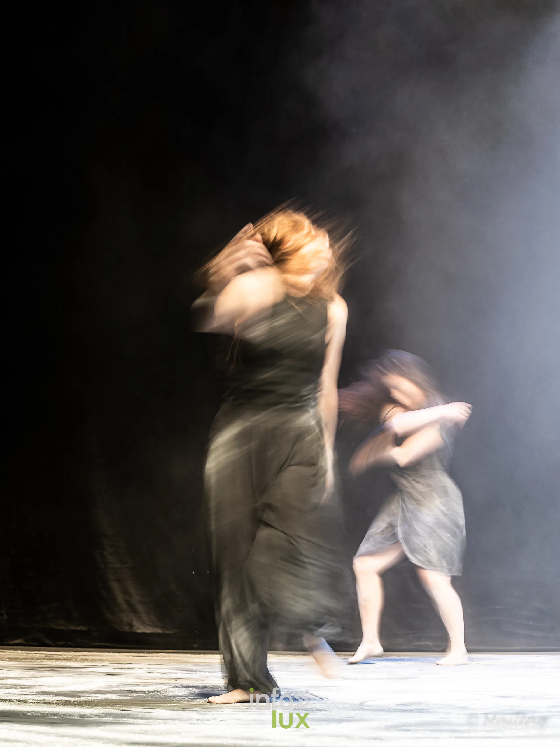 La Neuvième, spectacle de danse contemporaine de Ballismos au Centre culturel Le Totem à Libramont-Chevigny, 24 octobre 2026 : deux danseuses (photo Guy Maillard)