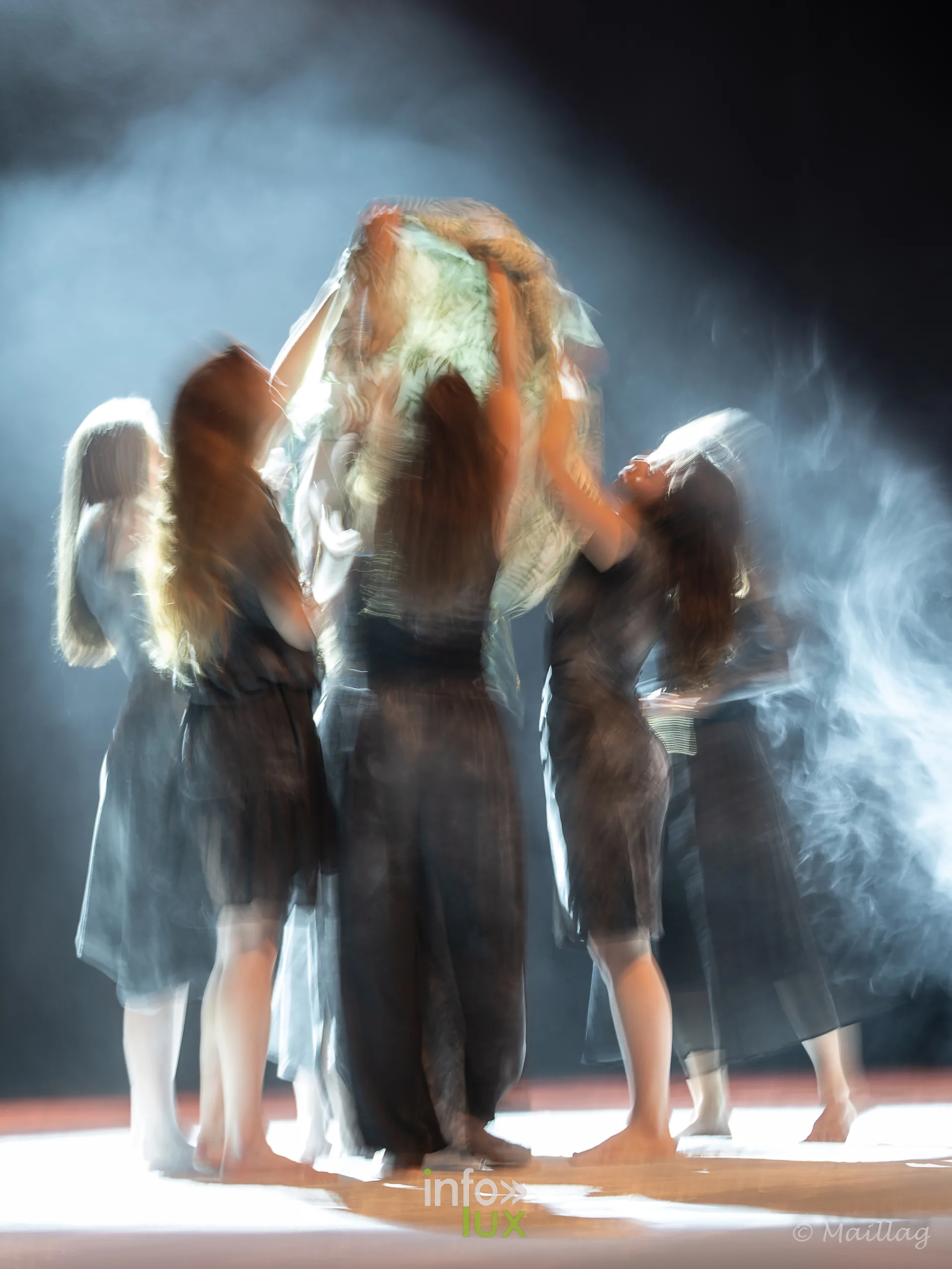 La Neuvième, spectacle de danse contemporaine de Ballismos au Centre culturel Le Totem à Libramont-Chevigny, 24 octobre 2026 : groupe de danseuses (photo Guy Maillard)