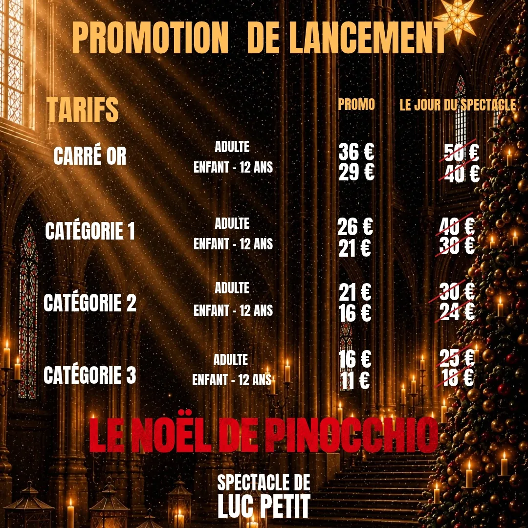 Les tarifs du Noël de Pinocchio