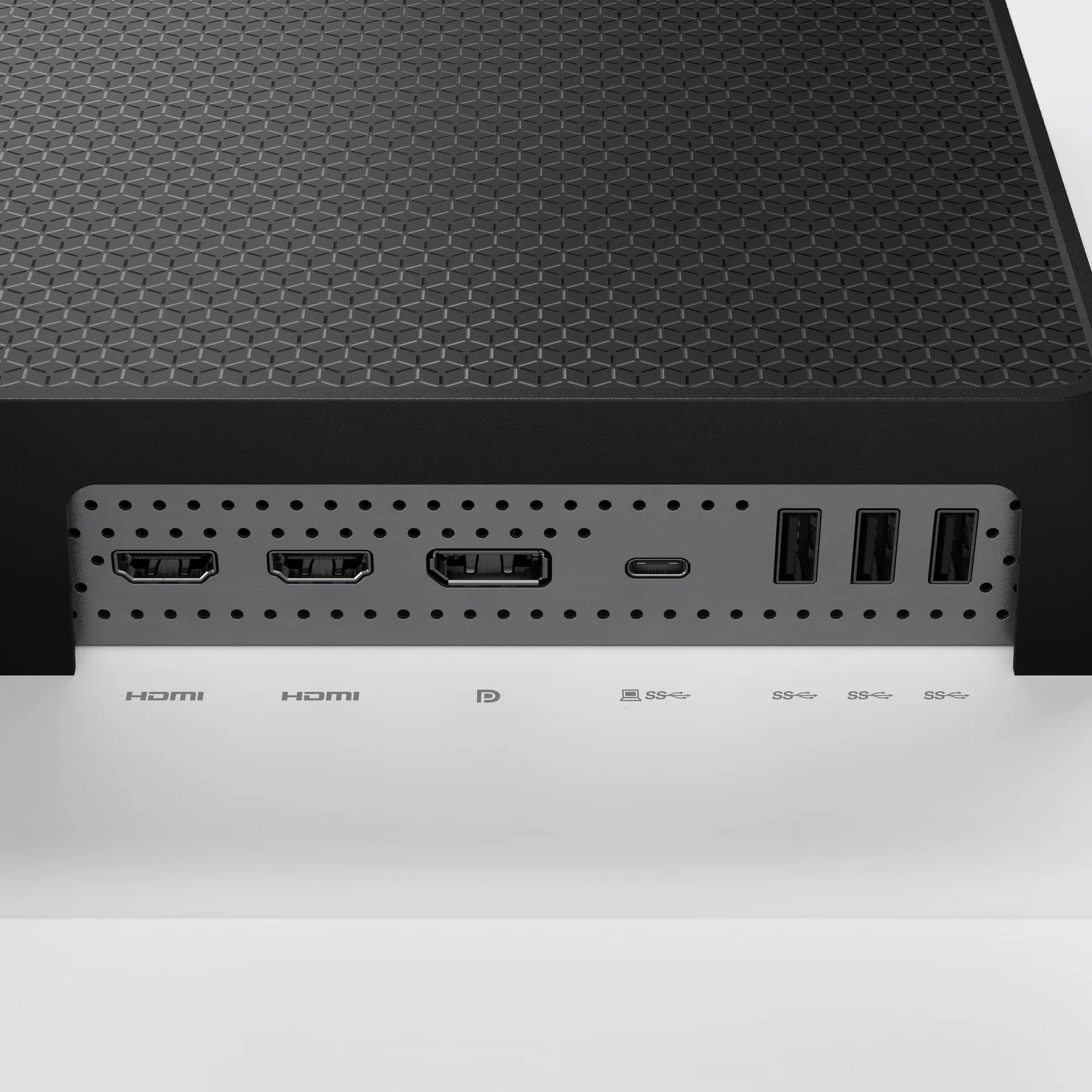 La connectique du Lenovo Legion Pro 32UD-10 : deux HDMI, DisplayPort, USB-C et trois ports USB