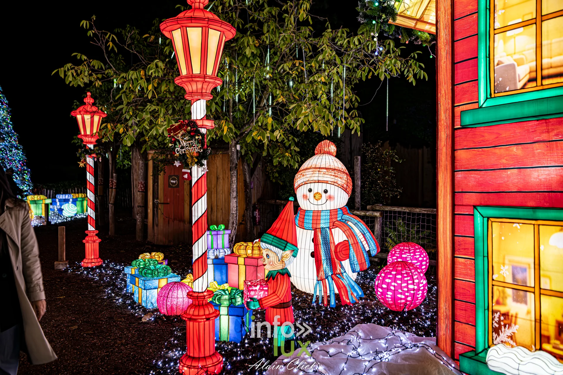 Luminescences 2026-2027 au Zoo d’Amnéville : bonhomme de neige, lutin et cadeaux lumineux, univers de Noël (photo Alain Click)