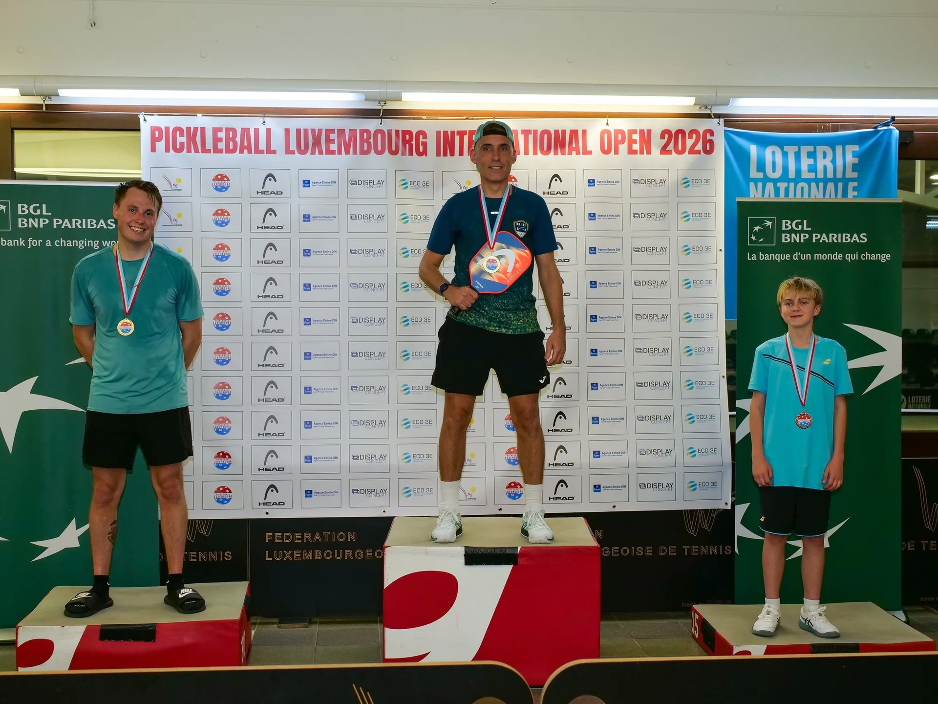 2e Luxembourg International Pickleball Open, Esch-sur-Alzette, octobre 2026 : un podium du tournoi (photo Michel Parol / FLT)