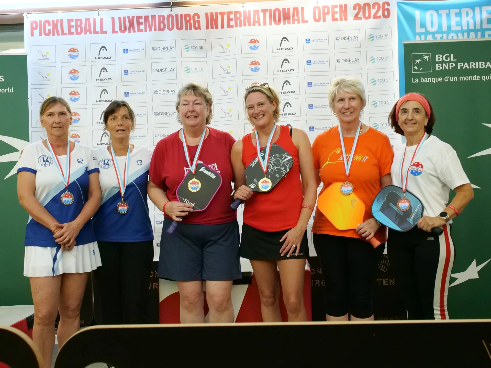 2e Luxembourg International Pickleball Open, Esch-sur-Alzette, octobre 2026 : un podium du tournoi (photo Michel Parol / FLT)