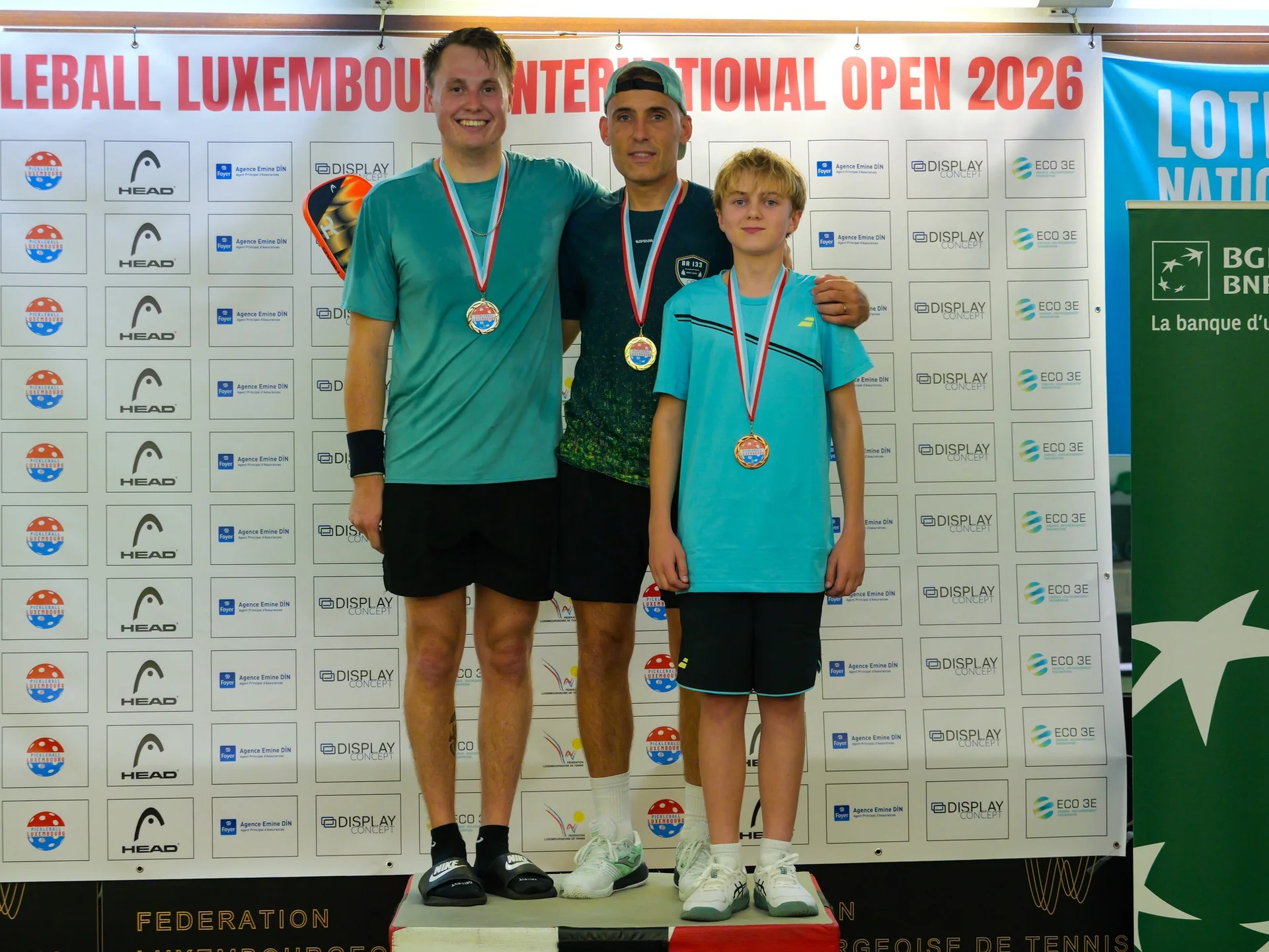 2e Luxembourg International Pickleball Open, Esch-sur-Alzette, octobre 2026 : un podium du tournoi (photo Michel Parol / FLT)