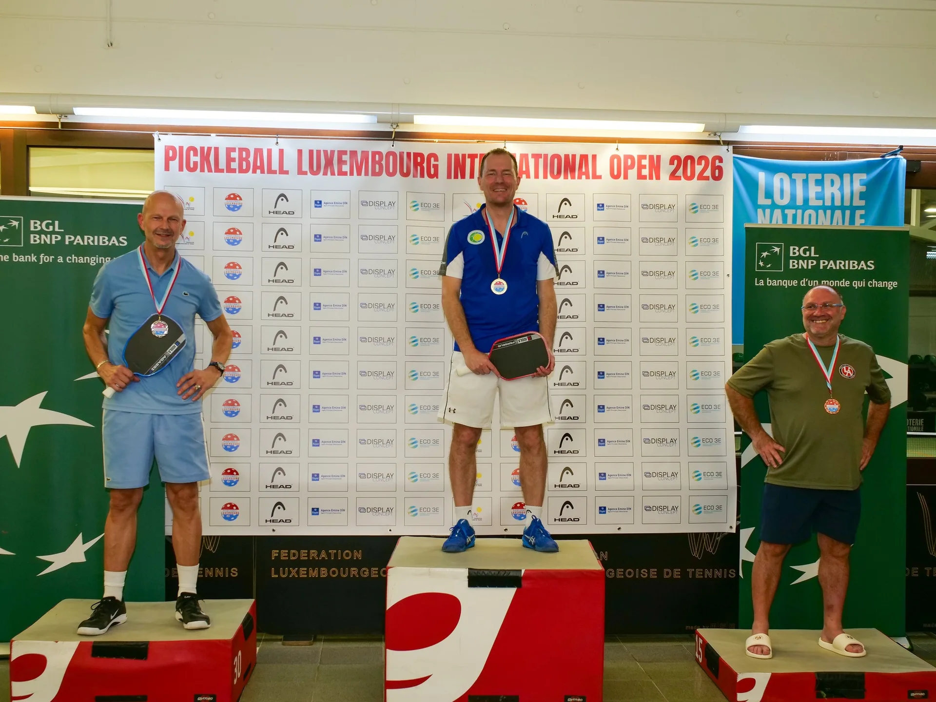 2e Luxembourg International Pickleball Open, Esch-sur-Alzette, octobre 2026 : un podium du tournoi (photo Michel Parol / FLT)