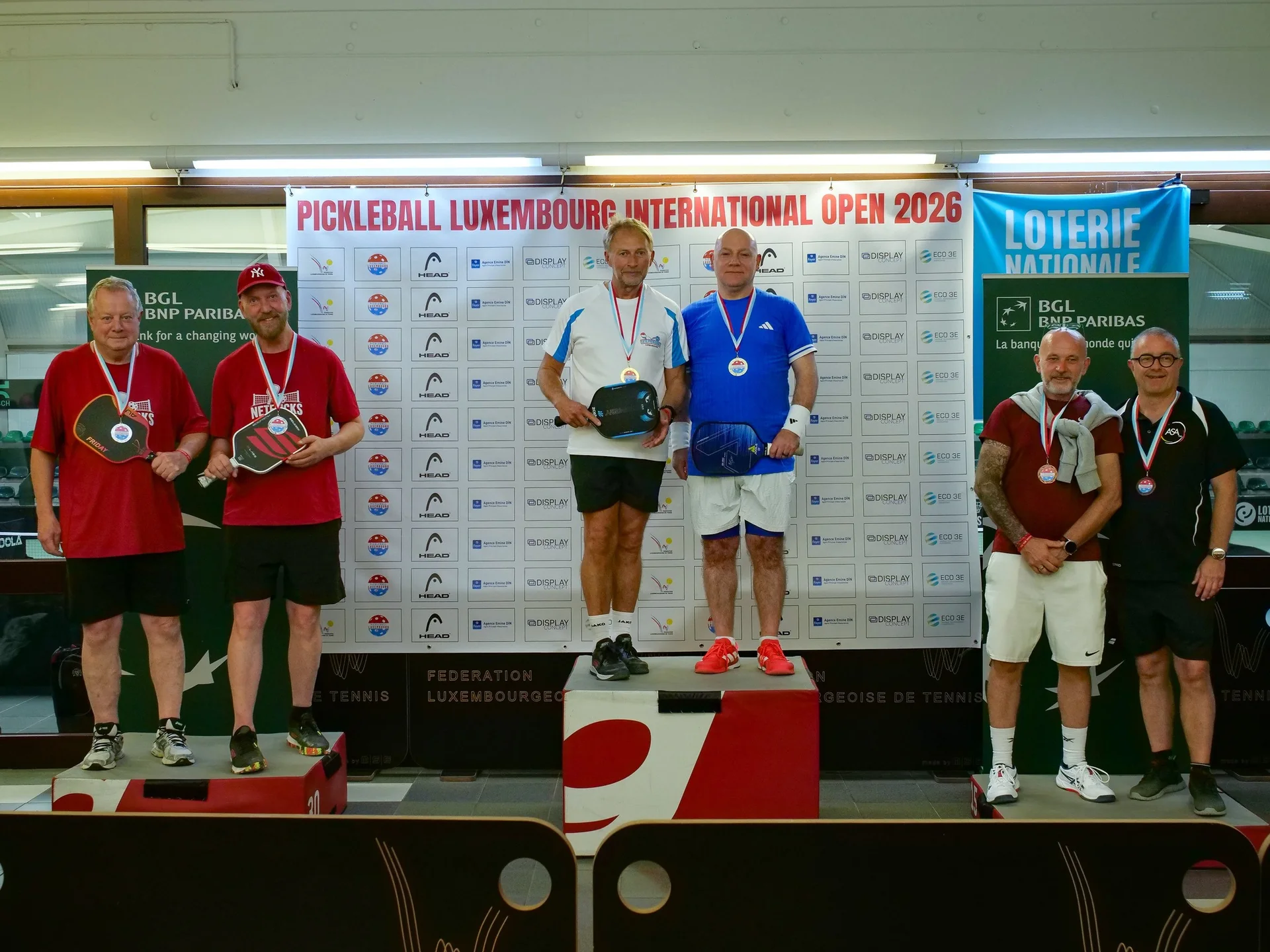 2e Luxembourg International Pickleball Open, Esch-sur-Alzette, octobre 2026 : un podium du tournoi (photo Michel Parol / FLT)