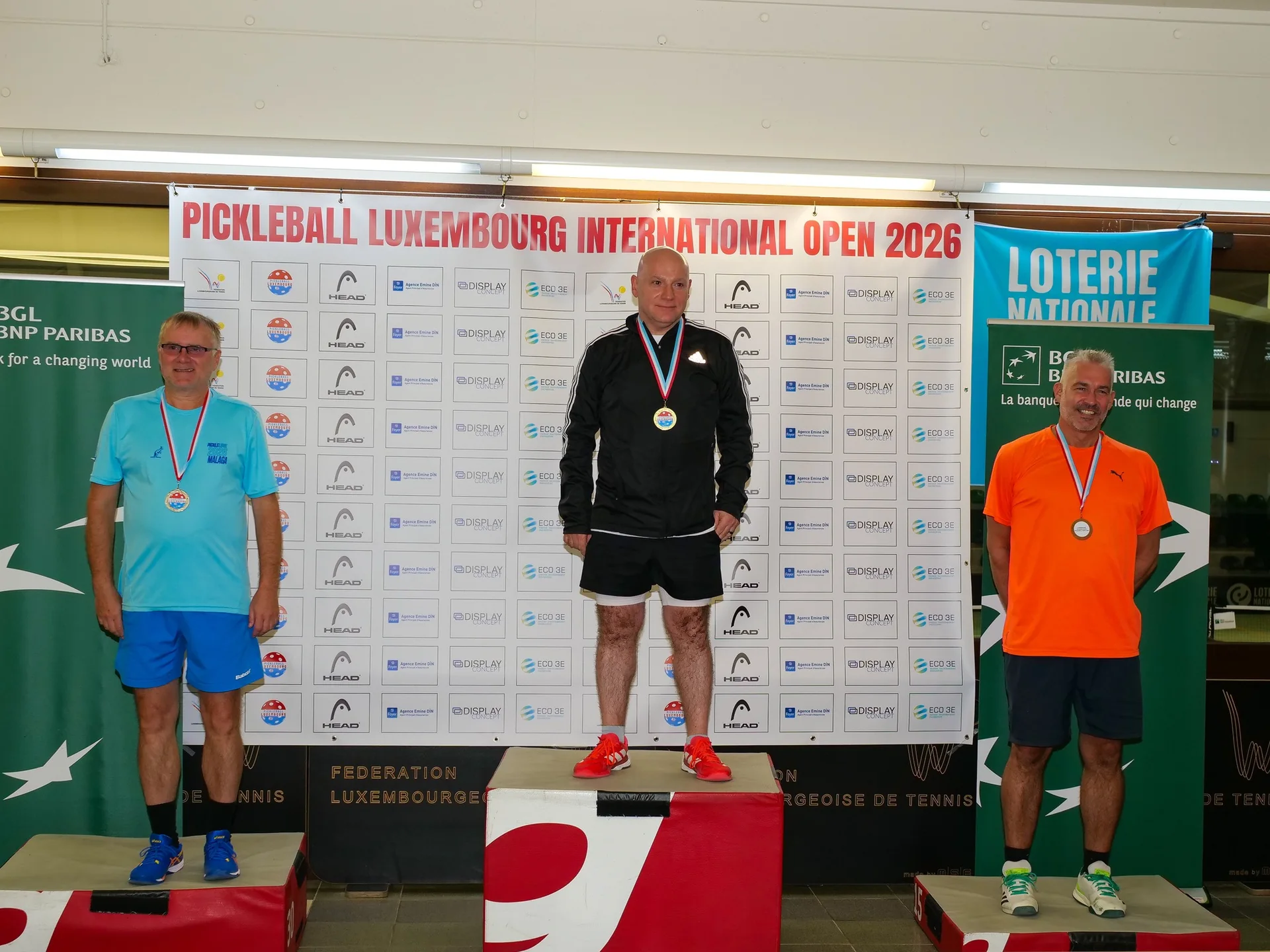 2e Luxembourg International Pickleball Open, Esch-sur-Alzette, octobre 2026 : un podium du tournoi (photo Michel Parol / FLT)