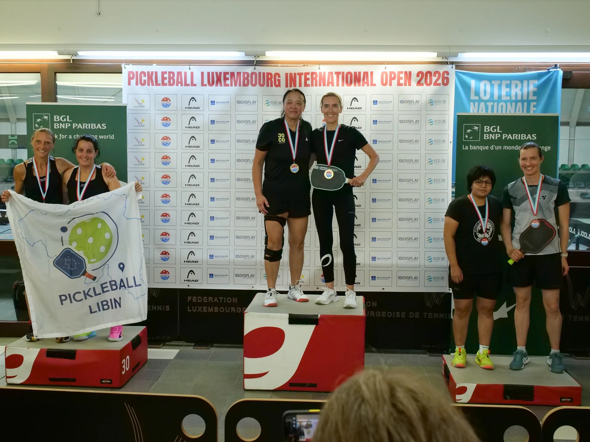 2e Luxembourg International Pickleball Open, Esch-sur-Alzette, octobre 2026 : un podium du tournoi (photo Michel Parol / FLT)