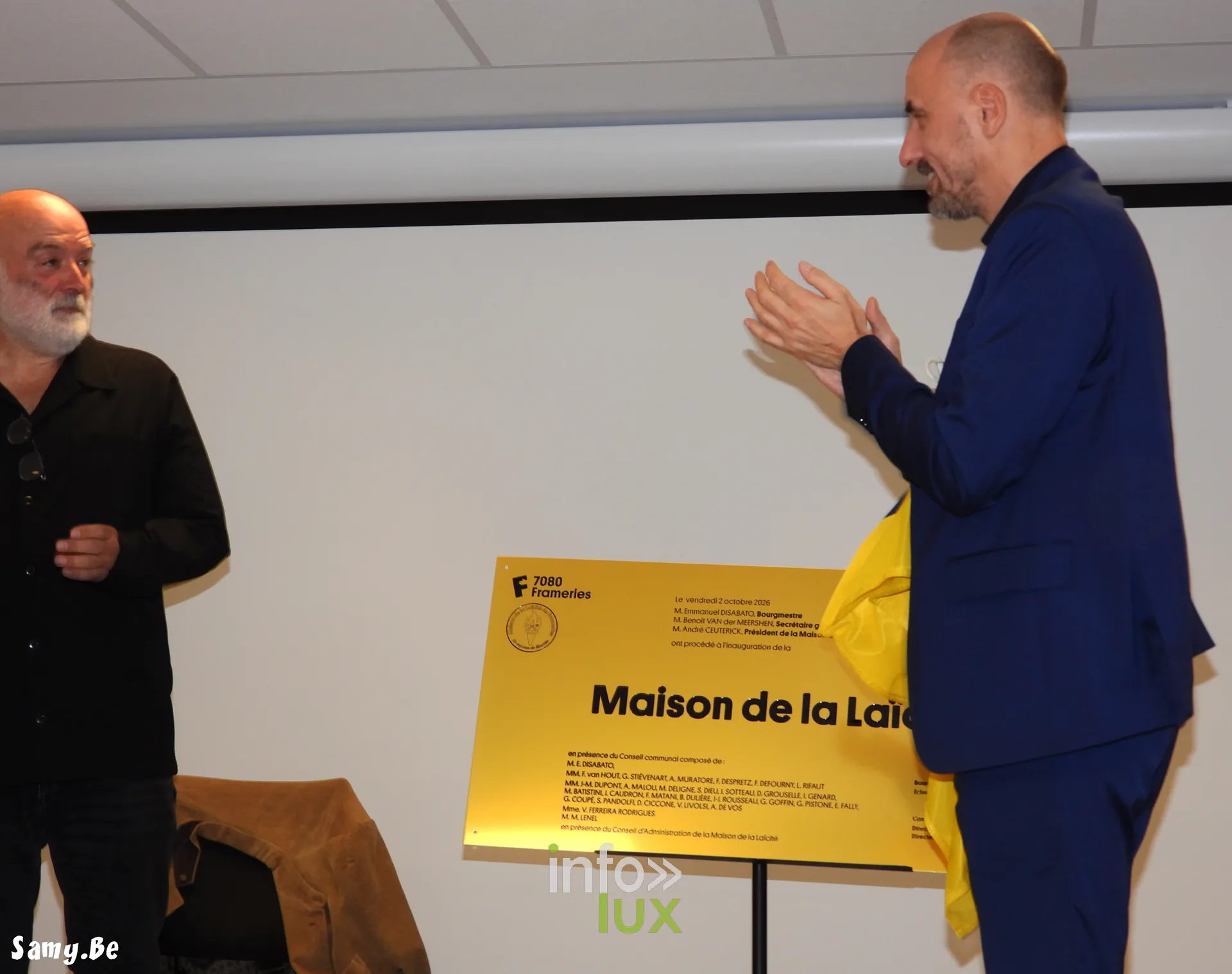 Inauguration de la Maison de la Laïcité de Frameries, 2 octobre 2026 : Le dévoilement de la plaque « Maison de la Laïcité »