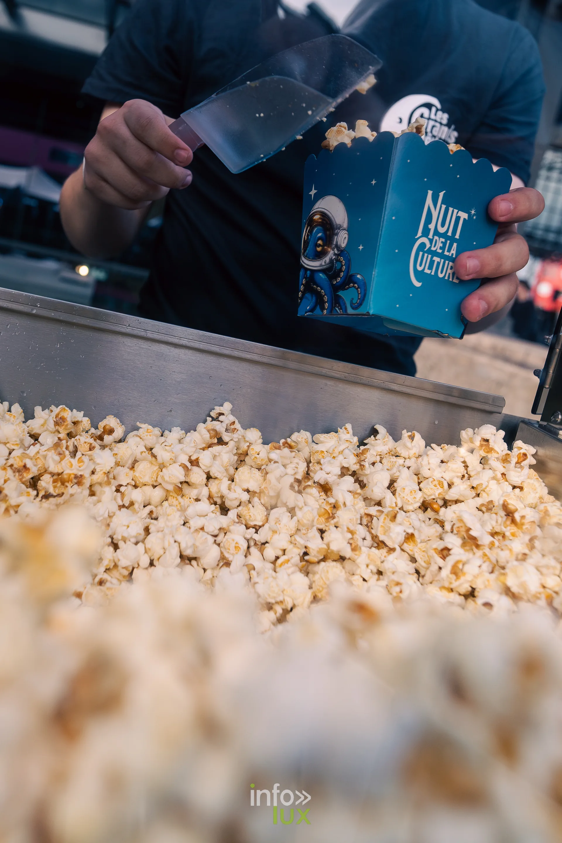 Nuit de la Culture 2026 à Esch-Belval : pop-corn servi dans une boîte aux couleurs de la Nuit de la Culture