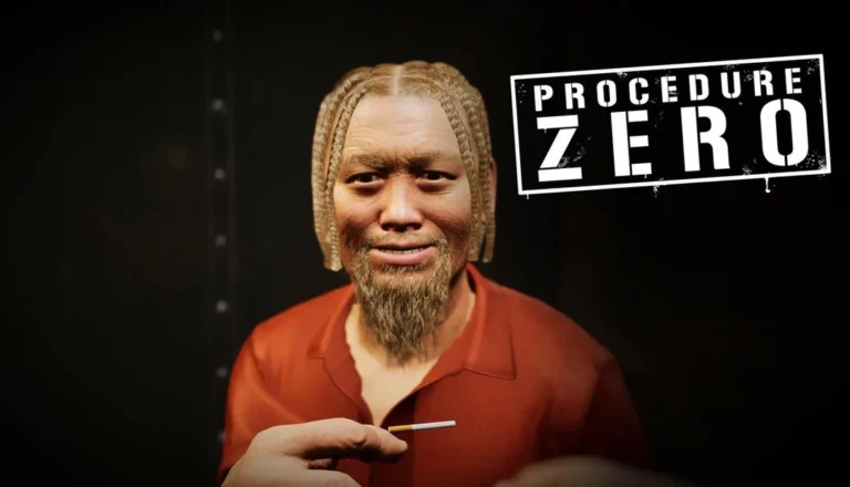 PROCEDURE ZERO : un détenu en uniforme orange et le logo du jeu