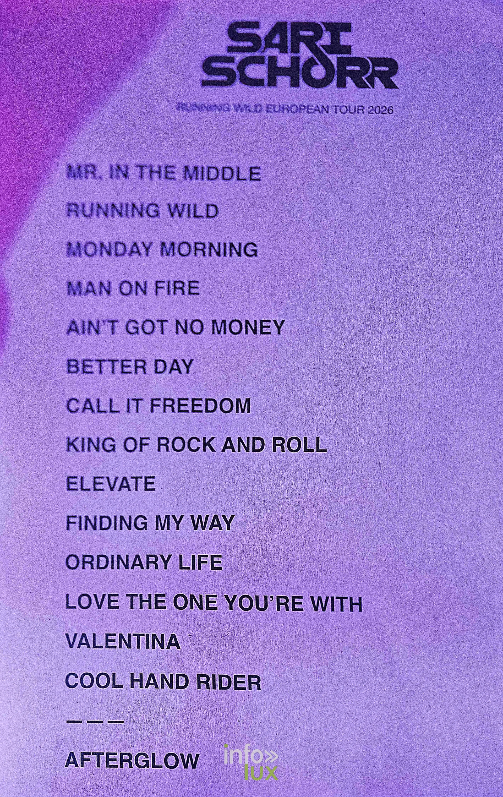 Sari Schorr au Zik-Zak, Ittre, 8 octobre 2026 : La setlist de Sari Schorr