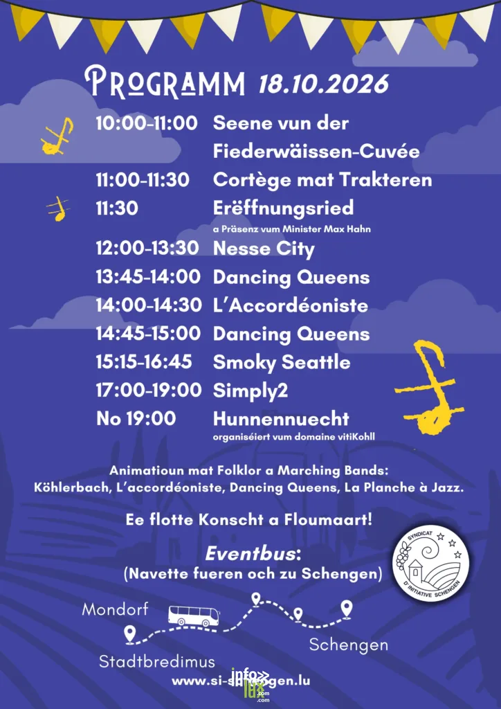 Schengen > Festival > Hunnefeier 2026 — Fête des vendanges - affiche