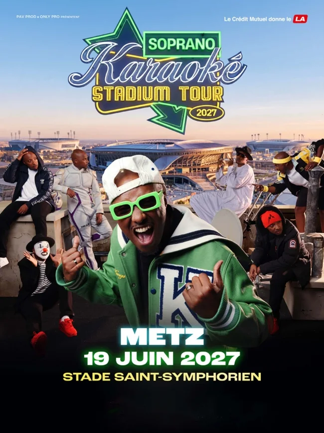 Affiche du concert de Soprano au stade Saint-Symphorien de Metz, 19 juin 2027