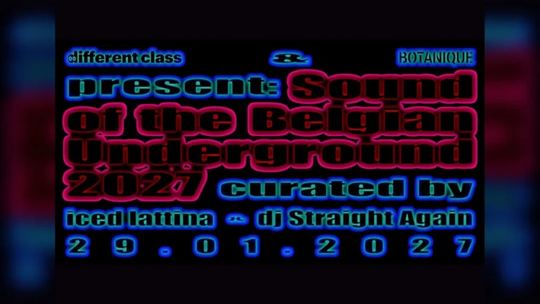 Affiche de The Sound of the Belgian Underground 2027 au Botanique, curateurs iced lattina et DJ Straight Again, 29 janvier 2027