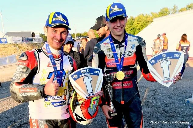 Thomas Chareyre et Noah Champagne, champions de France de Supermotard 2024 à Villars-sous-Écot