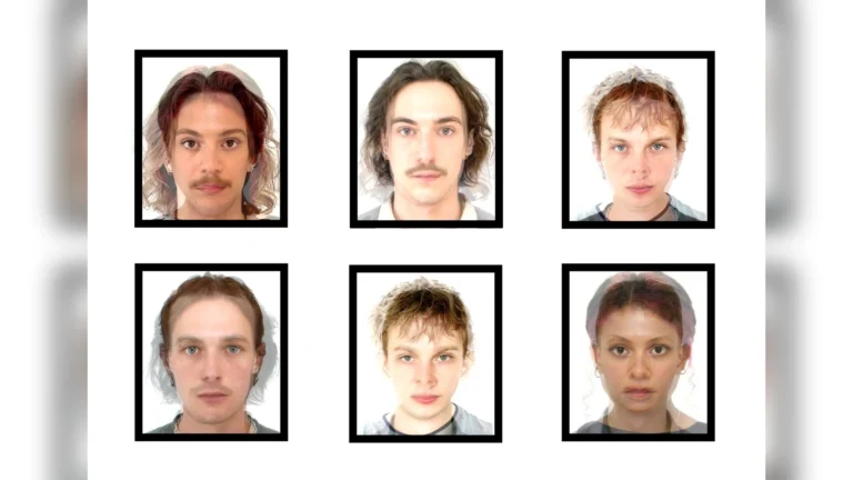 Les six membres du groupe britannique Ugly en portraits photo d’identité