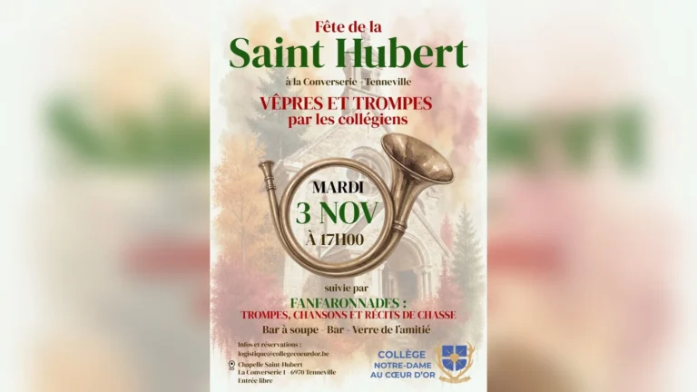 Tenneville > Fête > Saint-Hubert : vêpres et trompes par les collégiens à la Converserie