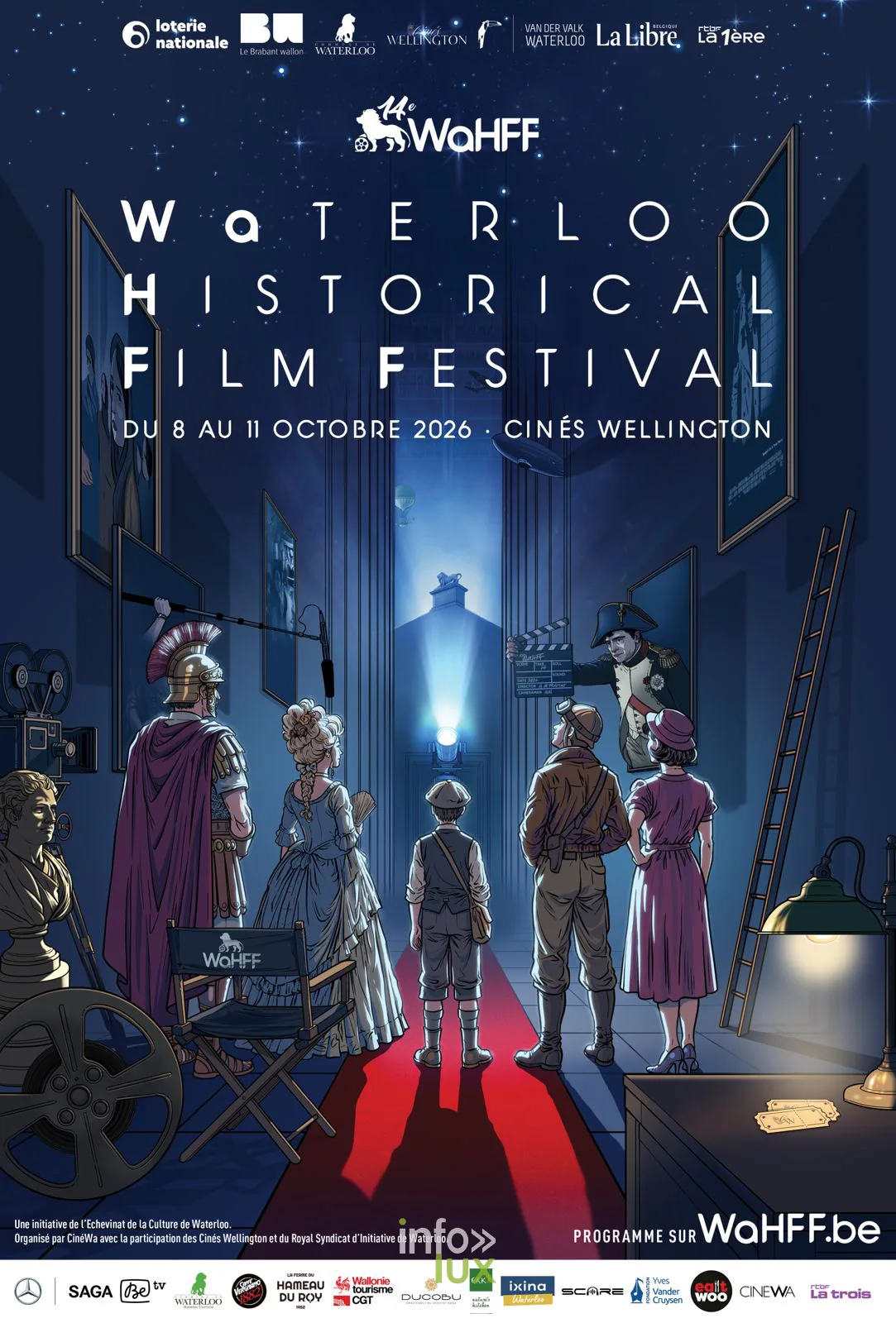 Waterloo Historical Film Festival 2026, soirée d’ouverture, 8 octobre 2026 : L’affiche du Waterloo Historical Film Festival 2026