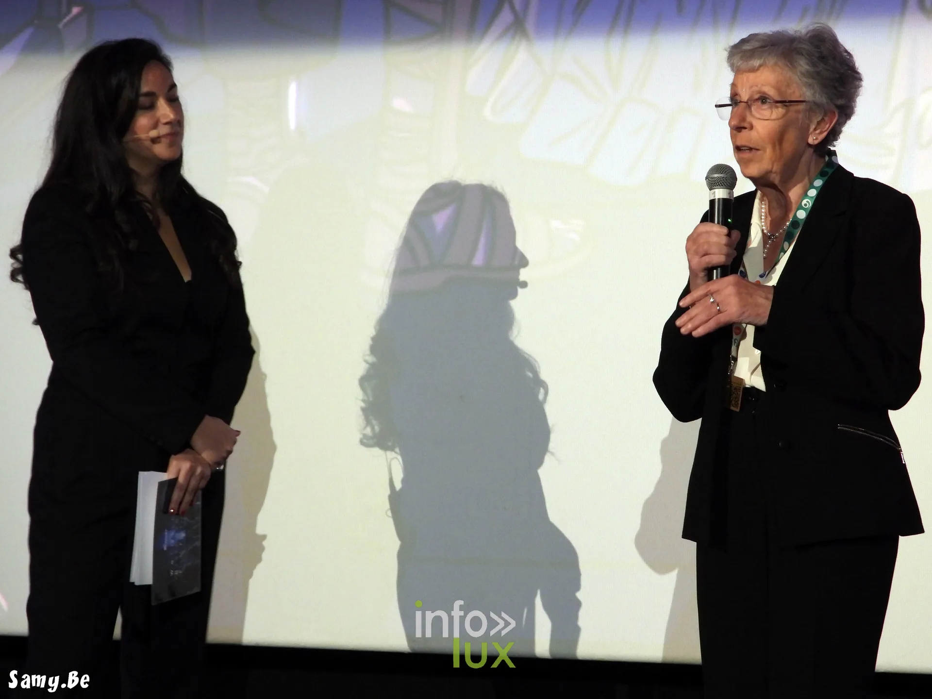 Waterloo Historical Film Festival 2026, soirée d’ouverture, 8 octobre 2026 : Bernadette Delange-Raeymaekers, échevine de la Culture de Waterloo, et Tanguy Stuckens, député provincial
