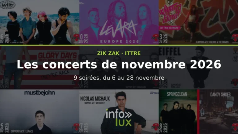 Zik-Zak : les concerts de novembre 2026 à Ittre